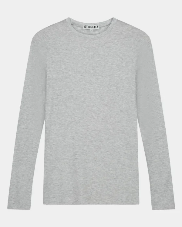 STIEGLITZ Basic Longsleeve | Melange Grey^DAMES Longsleeves, Blouses & Pullis