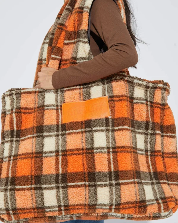 STIEGLITZ Check Teddy Bag | Orange^DAMES Accessories