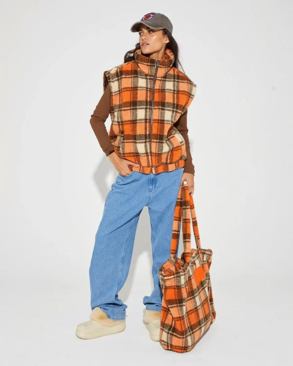 STIEGLITZ Check Teddy Bag | Orange^DAMES Accessories