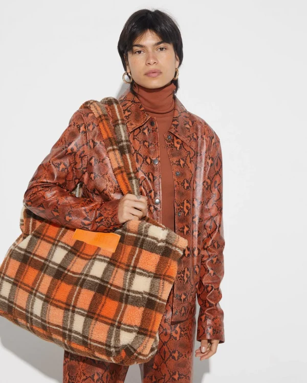 STIEGLITZ Check Teddy Bag | Orange^DAMES Accessories