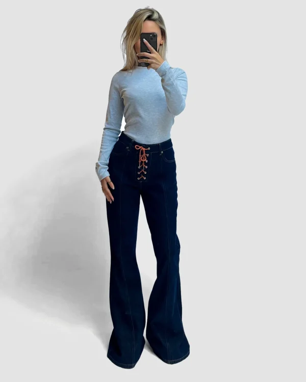 STIEGLITZ Dara Flared Jeans | Denim Blue^DAMES Broeken