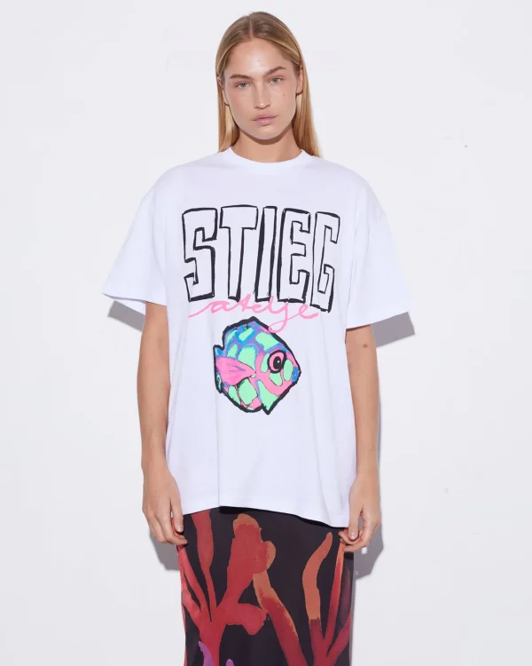 STIEGLITZ Elena Oversized T-shirt | White^DAMES T-Shirts & Tops