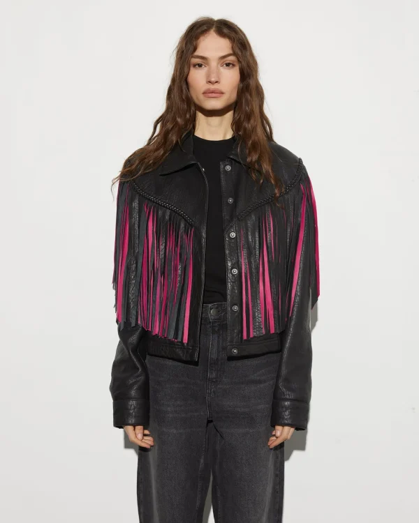 STIEGLITZ Janez Leather Fringe Jacket | Black^DAMES Jacks