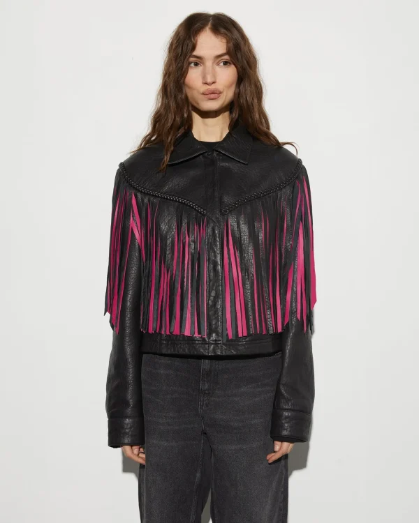 STIEGLITZ Janez Leather Fringe Jacket | Black^DAMES Jacks