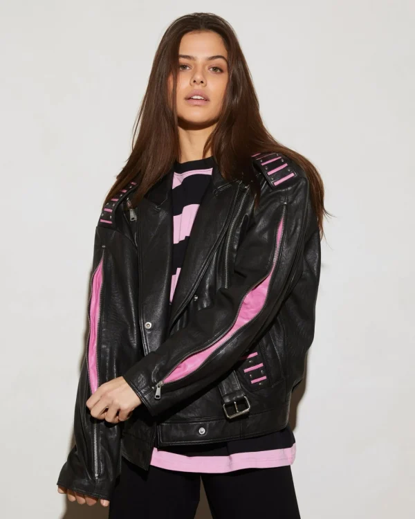 STIEGLITZ Leather Lola Biker Jacket | Black^DAMES Jacks