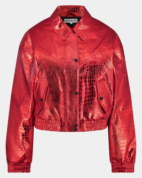 STIEGLITZ Snake Bomber Jacket | Red^DAMES Jacks