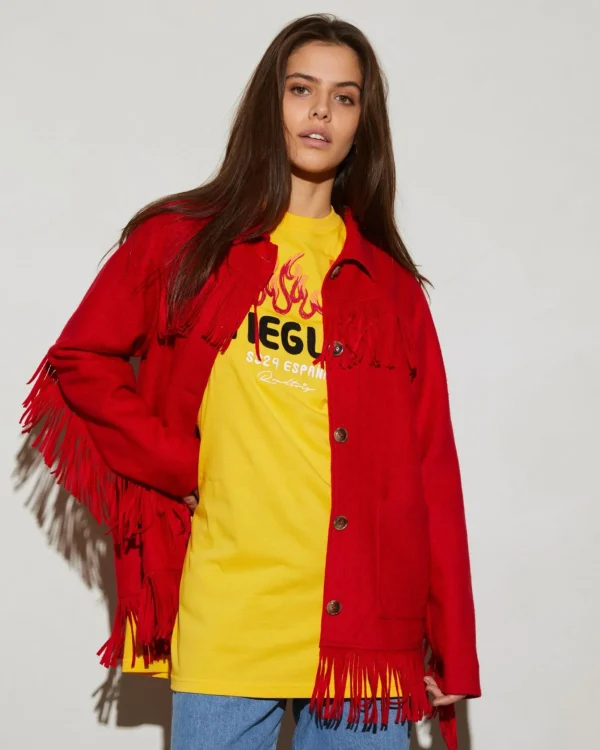 STIEGLITZ Wool Fringe Jacket | Red^DAMES Jacks