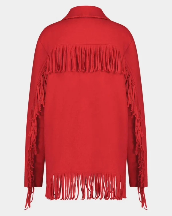 STIEGLITZ Wool Fringe Jacket | Red^DAMES Jacks