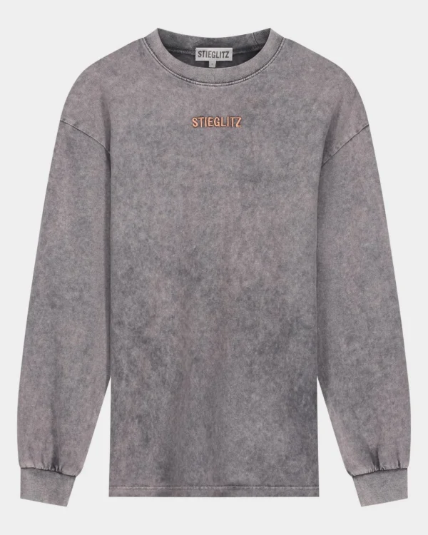 STIEGLITZ Worn Out Skate Longsleeve | Washed Grey^DAMES Longsleeves, Blouses & Pullis