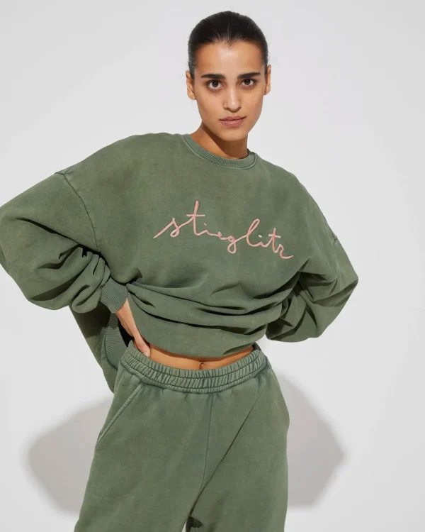 STIEGLITZ Worn Out Sweater | Green^DAMES Sweaters