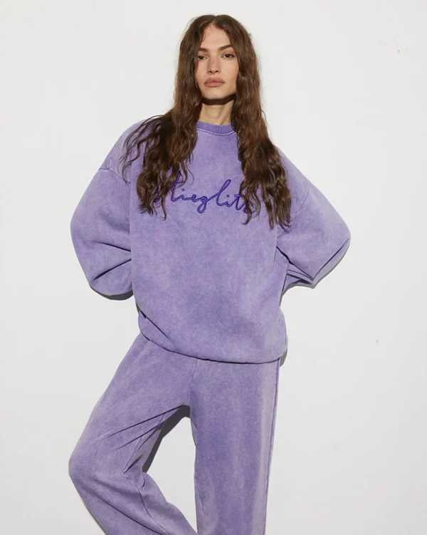 STIEGLITZ Worn Out Sweater | Washed Purple^DAMES Sweaters