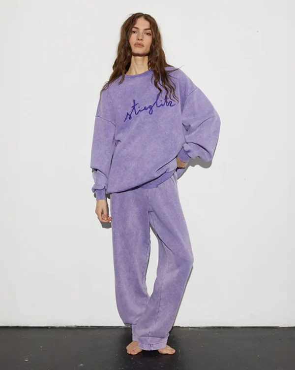 STIEGLITZ Worn Out Sweater | Washed Purple^DAMES Sweaters