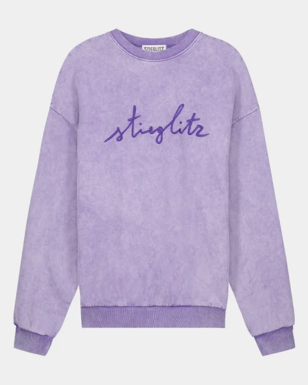 STIEGLITZ Worn Out Sweater | Washed Purple^DAMES Sweaters